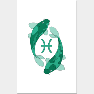 Pisces (Jungle Green) Posters and Art